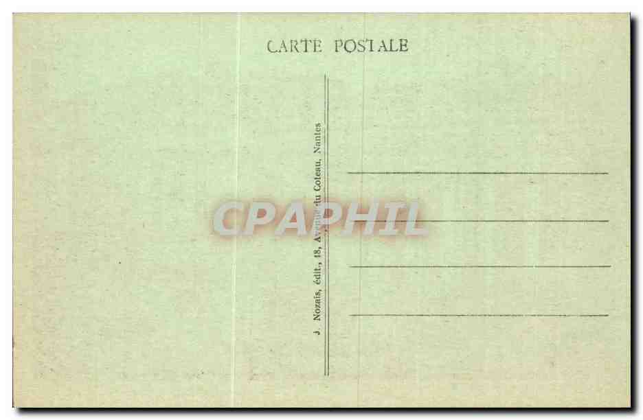 CPA Nantes L'etang du jardin des plantes Au fond le lycee et l'eglise Saint Clement — Verso
