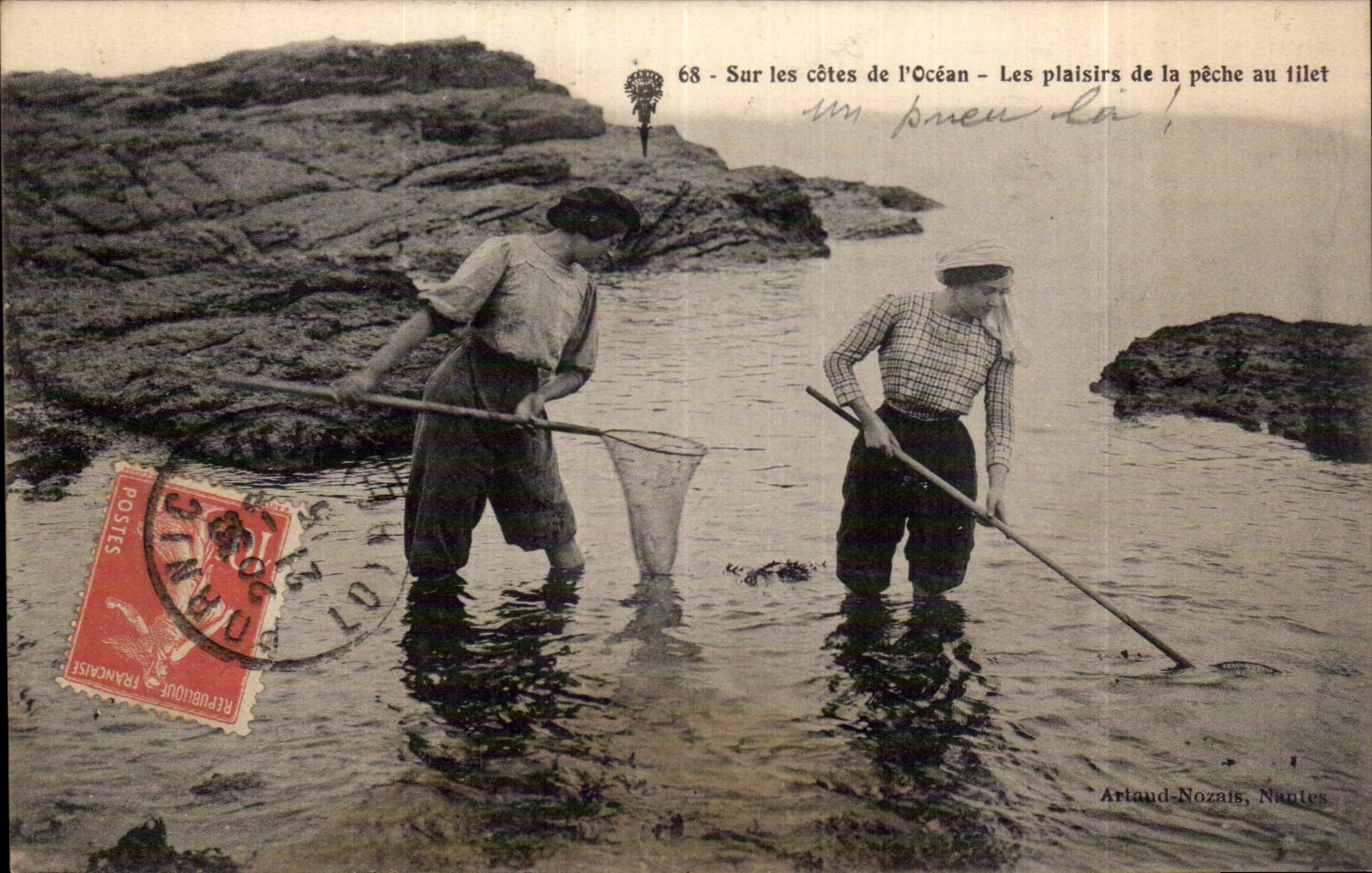 Sur les côtes de l'Océan — Les plaisirs de la pêche au filet — Arland-Nozais, Nantes