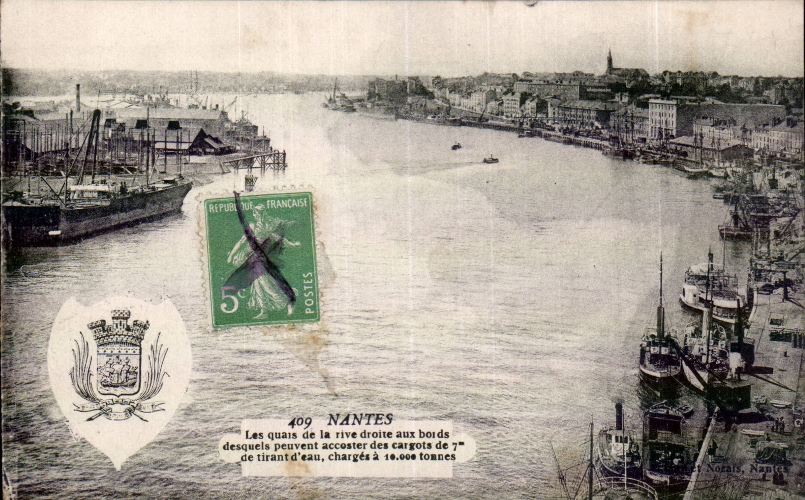 CPA Nantes Les quais de la rive droite 