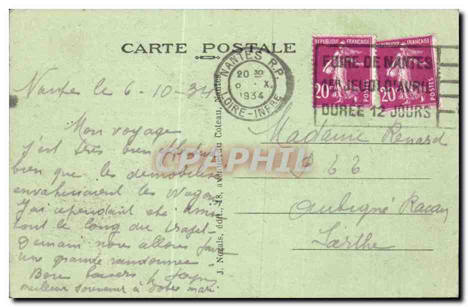 CPA Nantes La porte Saint Pierre — Verso
