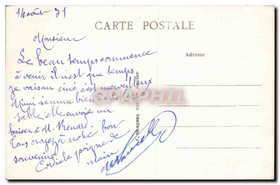 CPA Le Pouliguen La plage — Rückseite