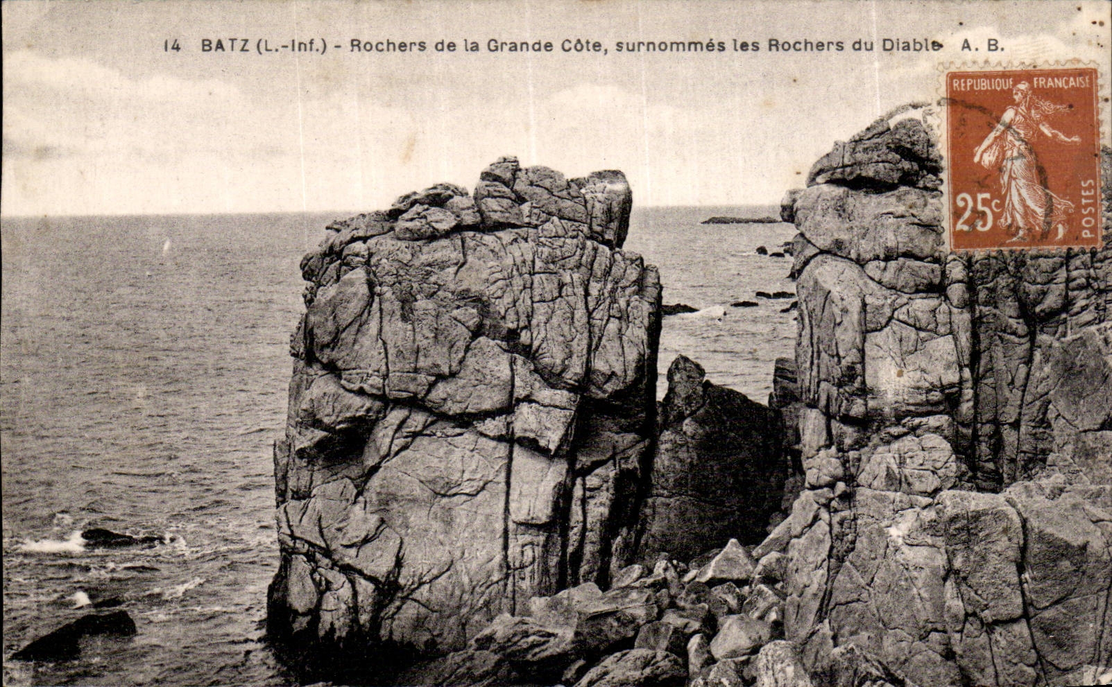 CPA Batz Rochers de la grande cote surnommes les rochers du diable