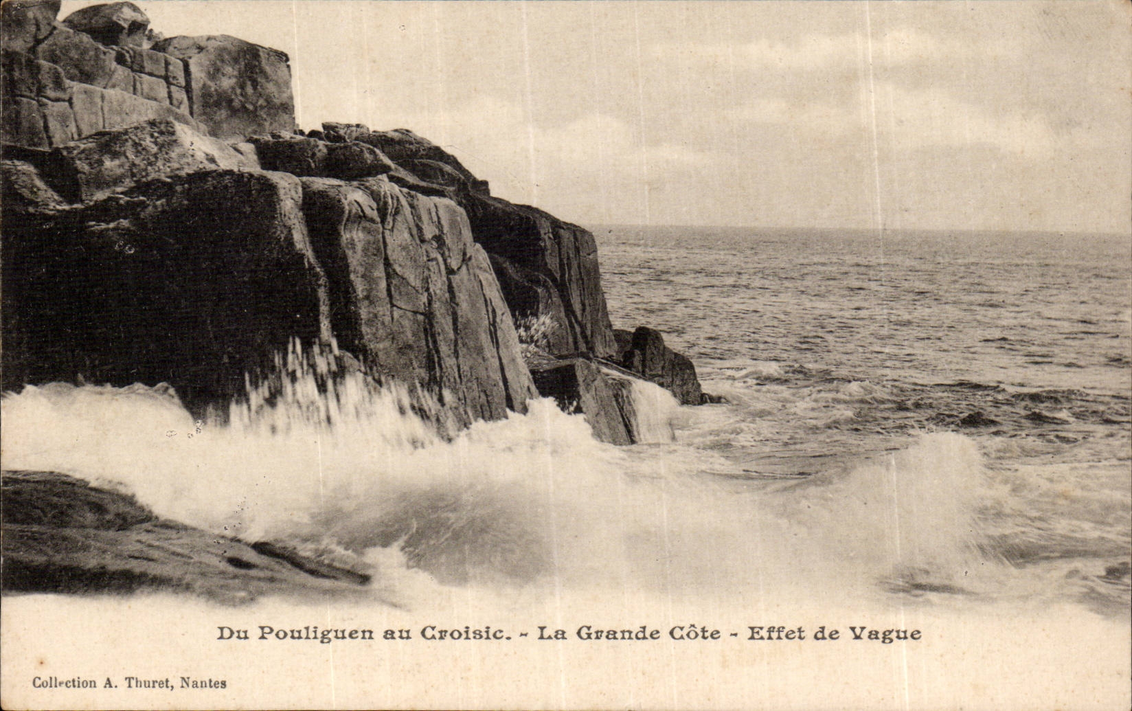 Von Pouliguen nach Croisic - Die Grande Côte - Welleneffekt — Sammlung A. Thuret, Nantes