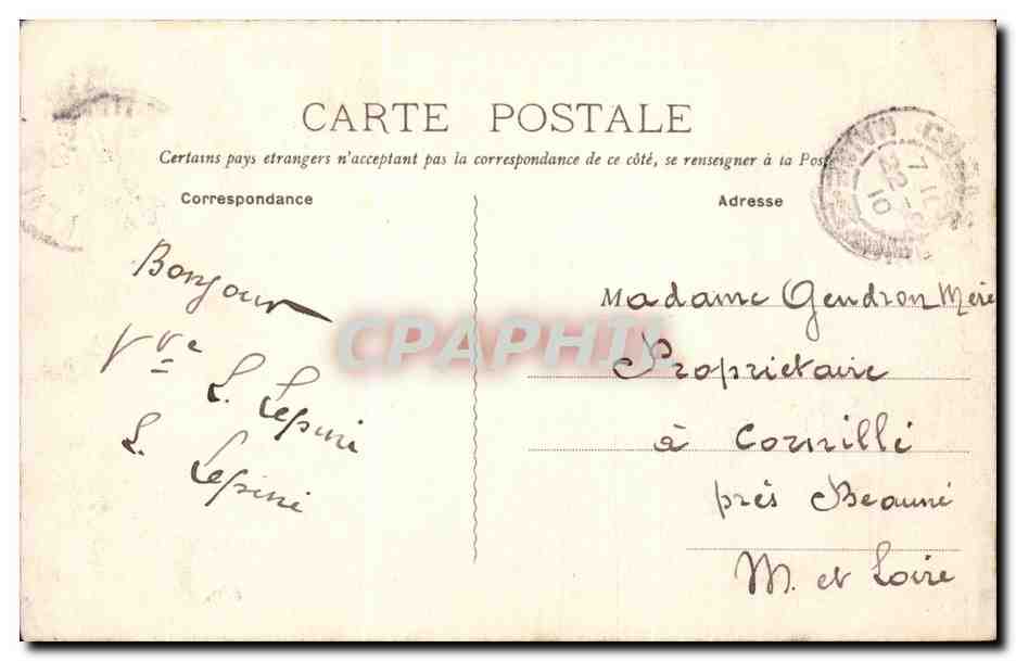 Du POULIGUEN à BATZ — Etude de Rochers — Éditeur non visible — Verso
