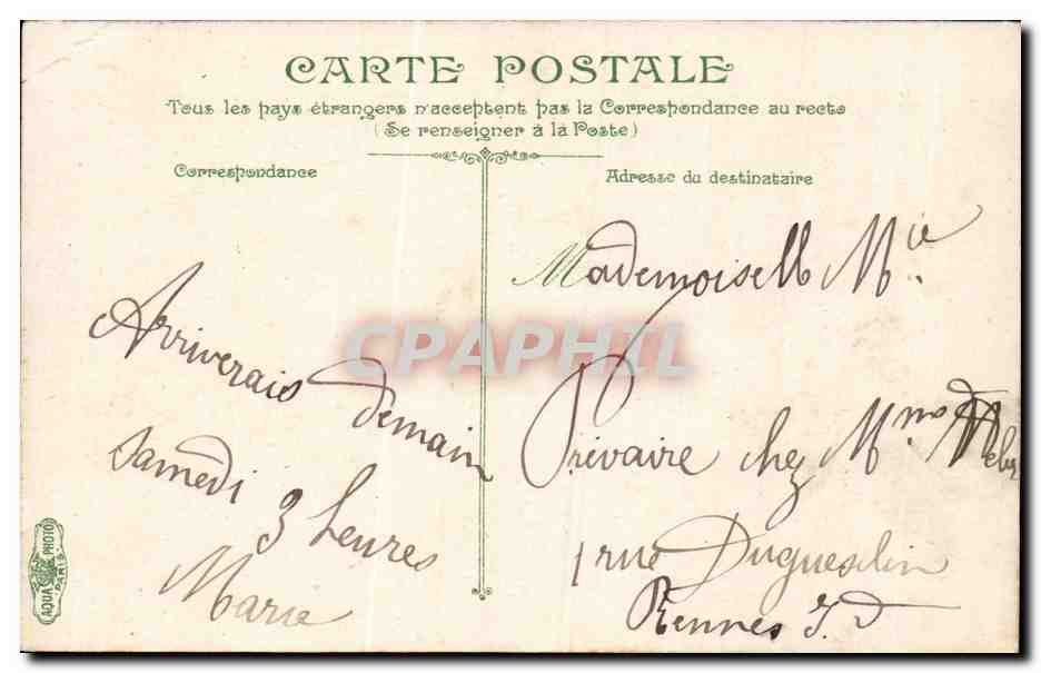 CPA Nantes Le manoir cour du musee Dobree — Rückseite