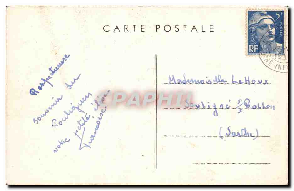 CPA Le Croisic Cote sauvage avec la vigie de la Romaine — Rückseite