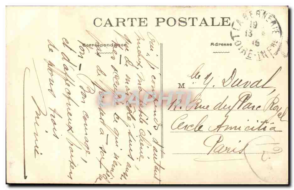 La Bernerie CPA Les rochers de la cote de la Rinais — Rückseite