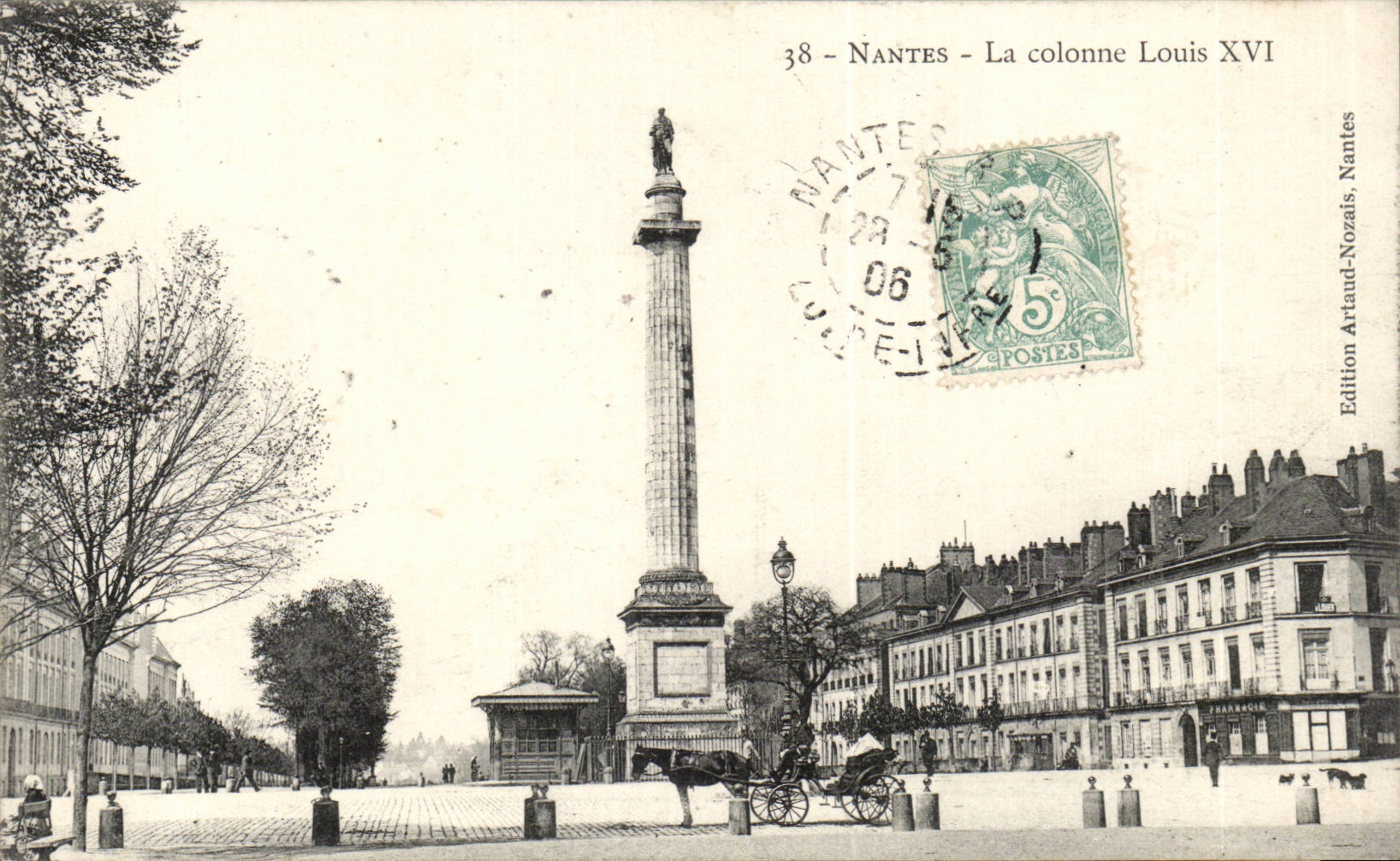 Nantes CPA La colonne Louis XVI