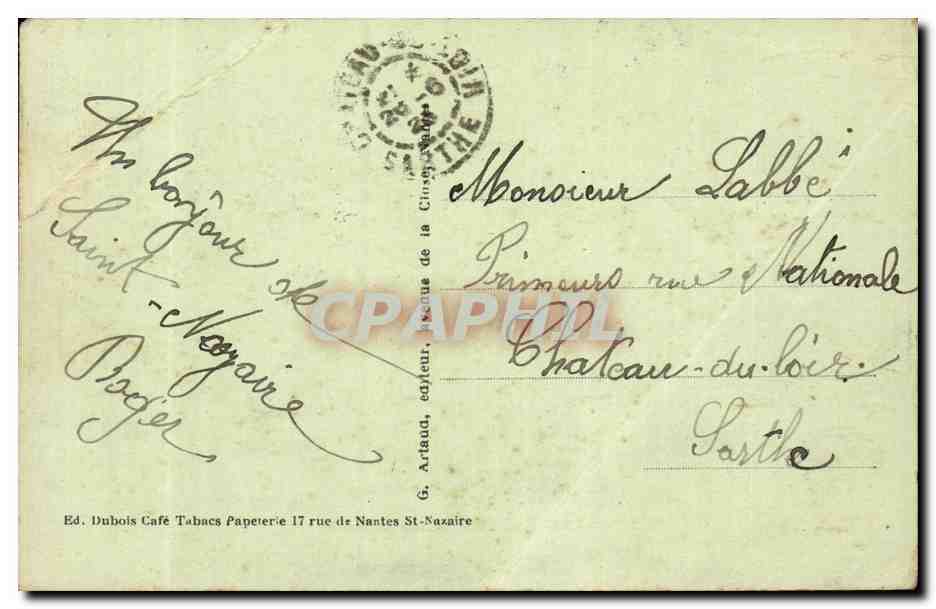 Saint Nazaire CPA Rue de Nantes — Rückseite