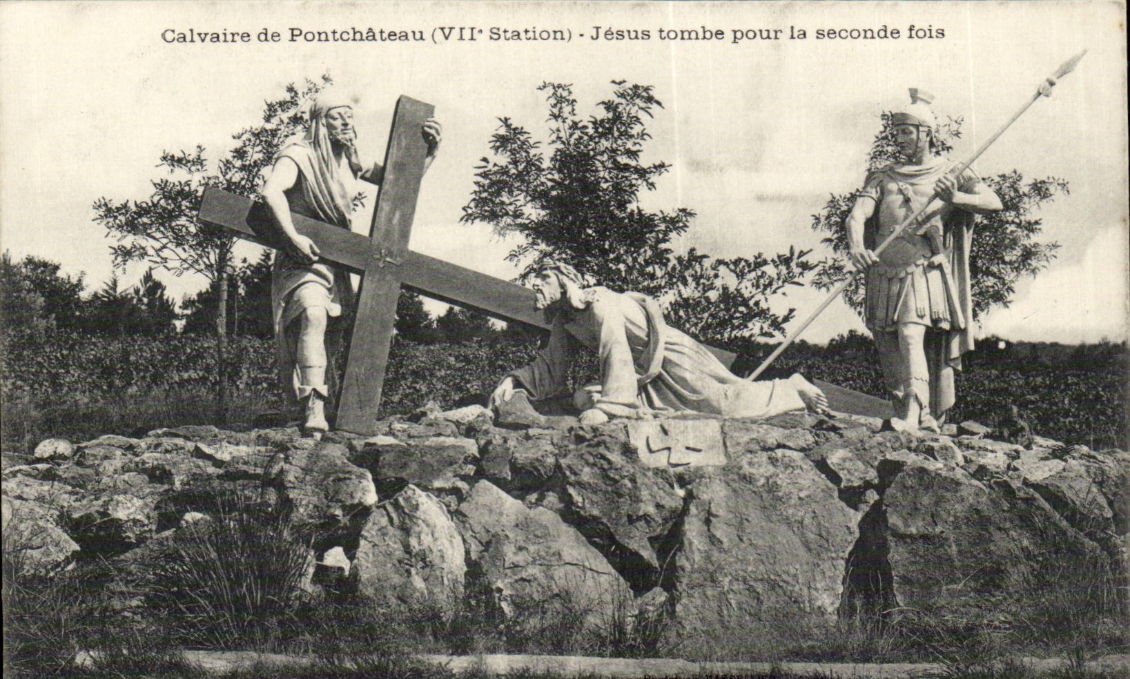 CPA Calvaire de Ponchateau Jesus tombe pour la seconde fois