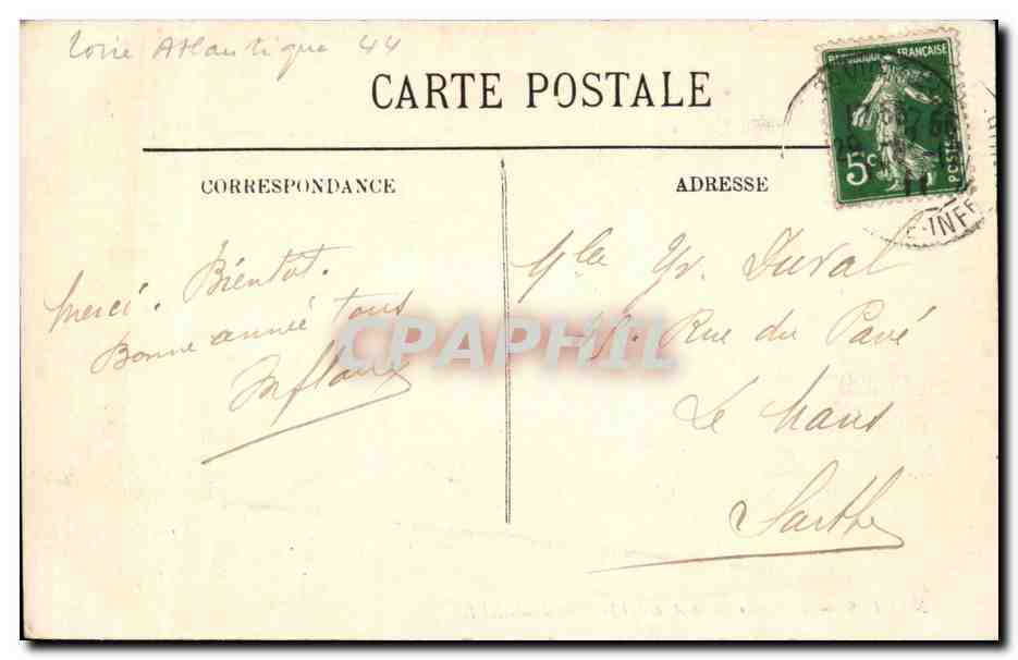 CPA Nantes Le cours Saint Andre et la place Louis XVI — Rückseite