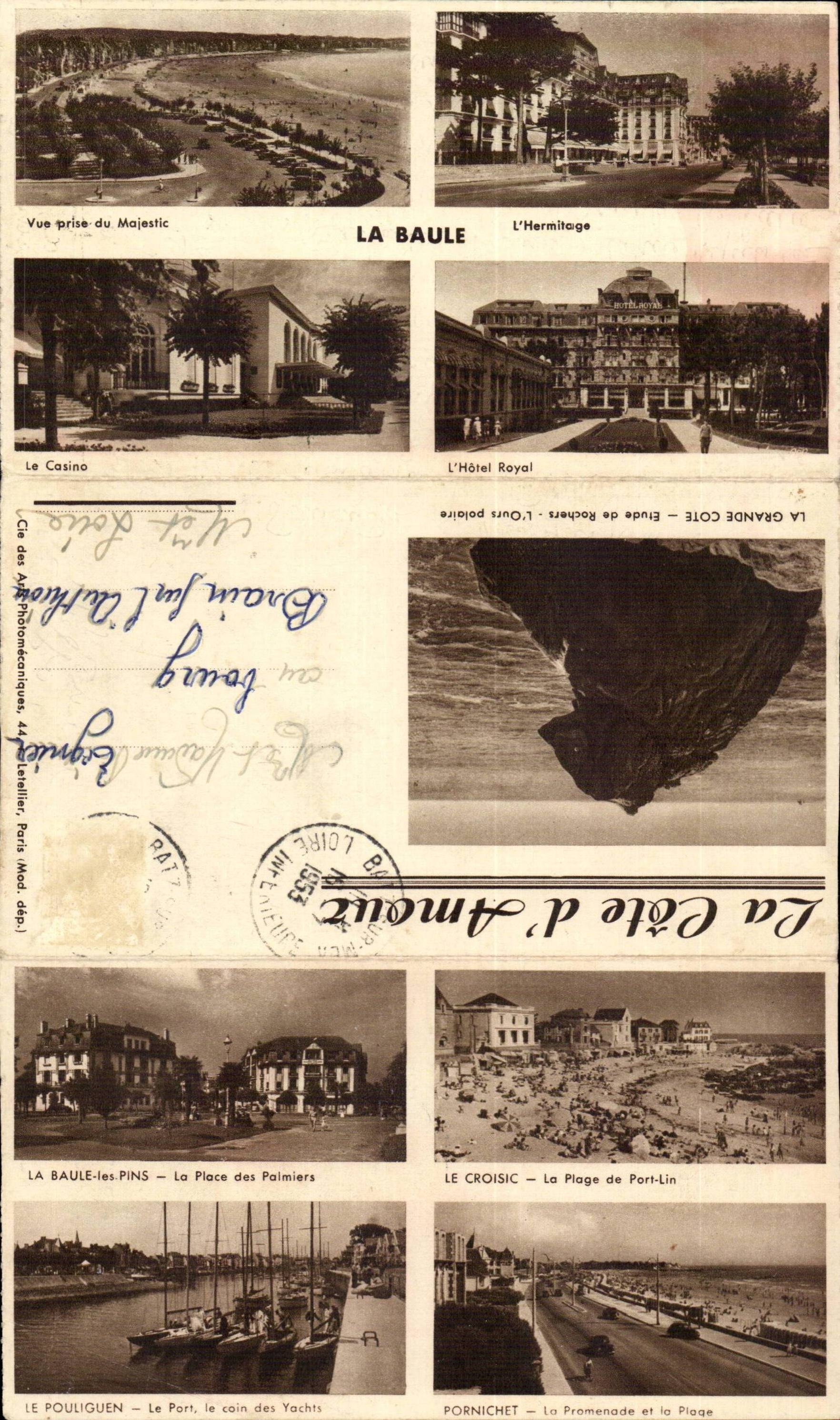 CPA CArte depliante La Baule Majestic Hermitage Casino Hotel royal