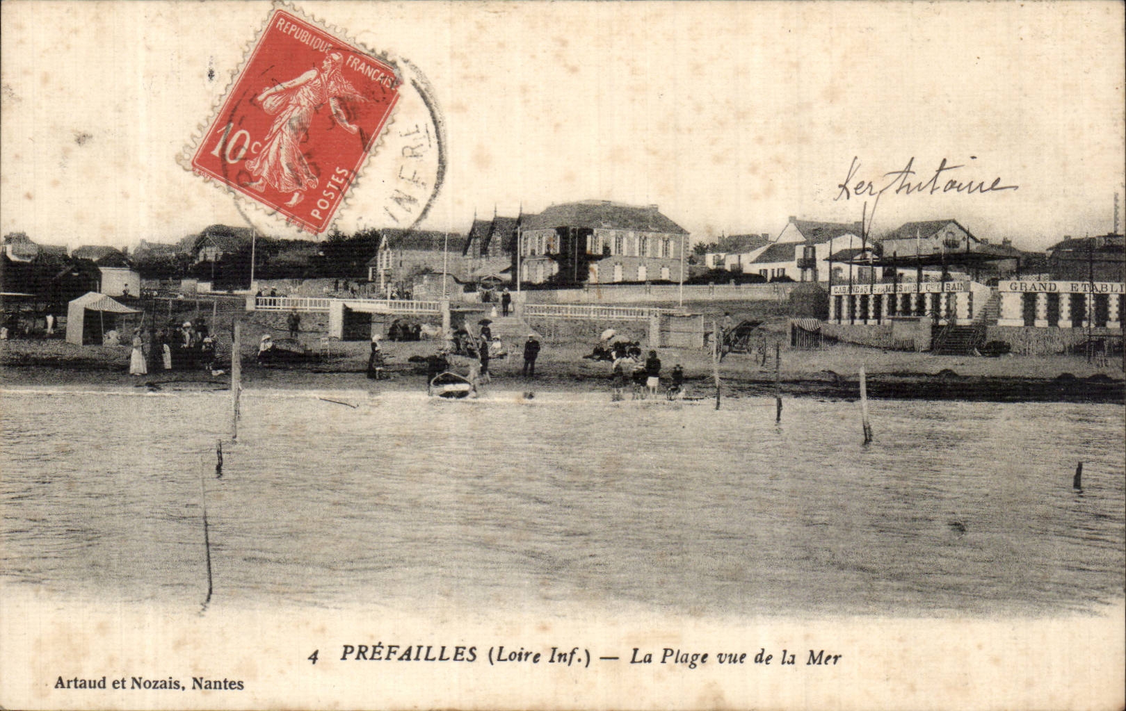 CPA Prefailles La plage vue de la mer