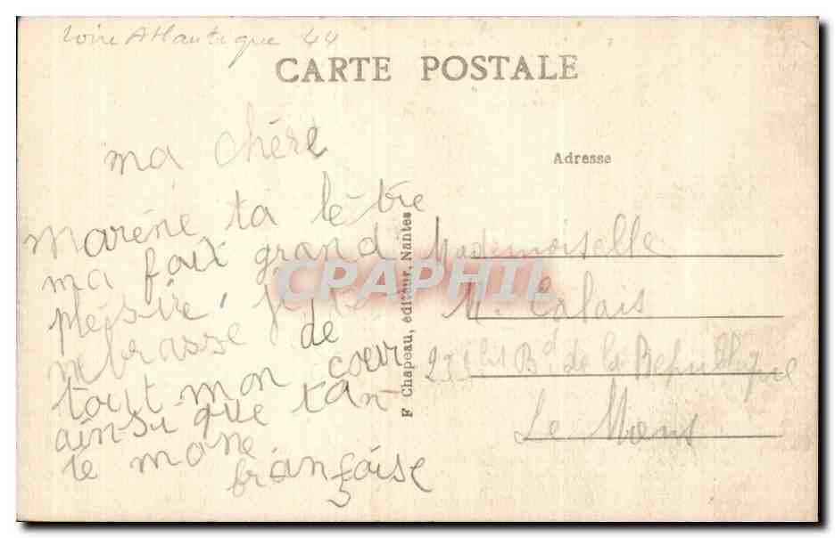 CPA Batz sur Mer Les arceaux Ruines de la chapelle ND du Murier — Rückseite