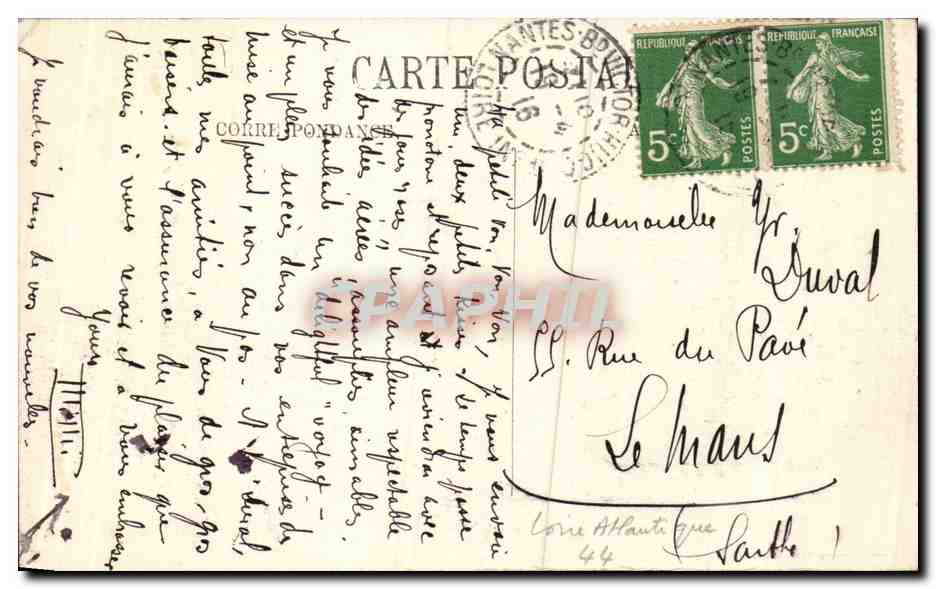CPA Nantes le square du chateau La Tourelle — Verso
