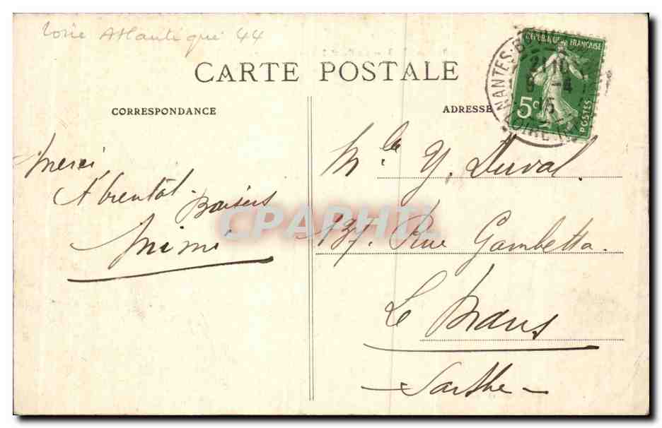 CPA Nantes Le pont transbordeur — Rückseite
