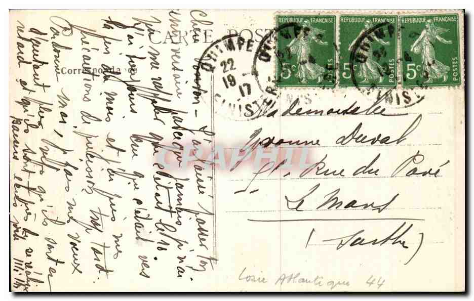 CPA Nantes Cathedrale Tombeau des CArmes — Verso