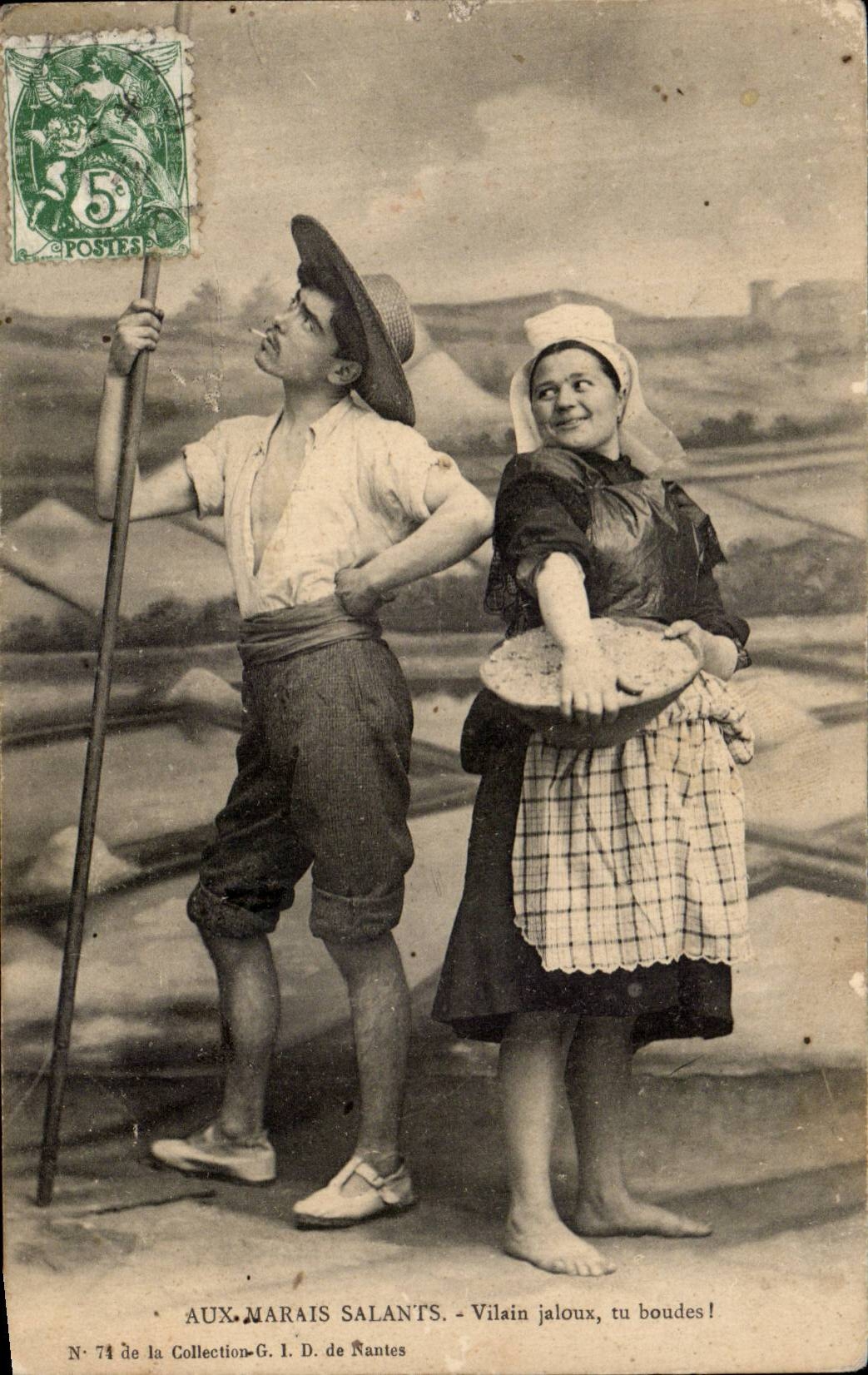 CPA Aux marais salants Vilain jaloux Folklore 