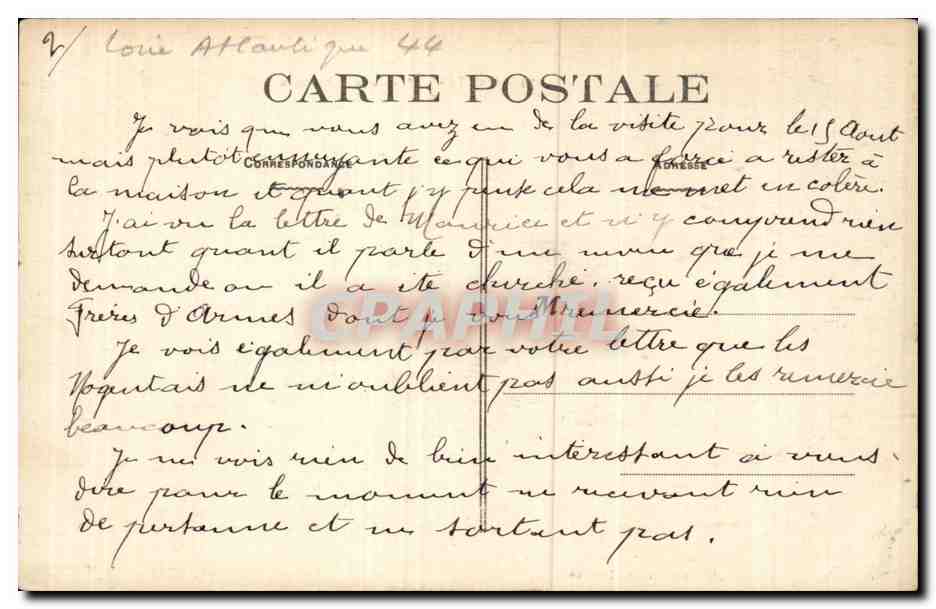 CPA Nantes Jardin des plantes — Rückseite