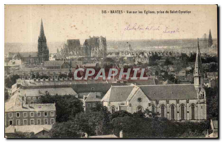 CPA Nantes Vue sur les eglises prise de Saint Conatien