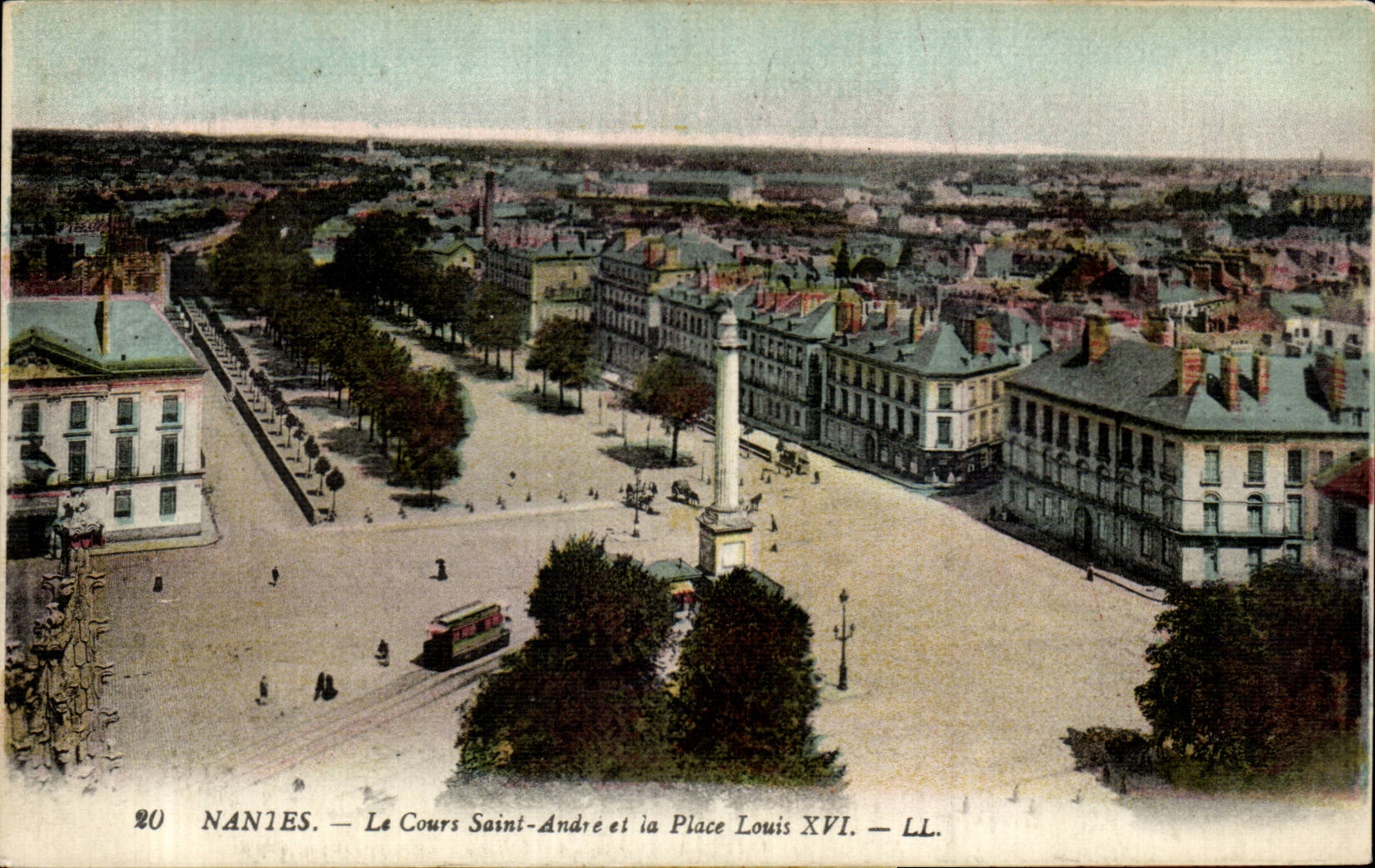 Nantes CPA Le cours Saint Andre et la place Louis XIV