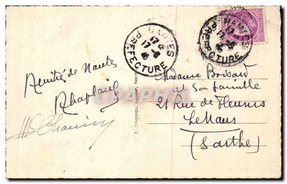 CPA Nantes Le square de la monnaie et le museum d'histoire naturelle — Rückseite