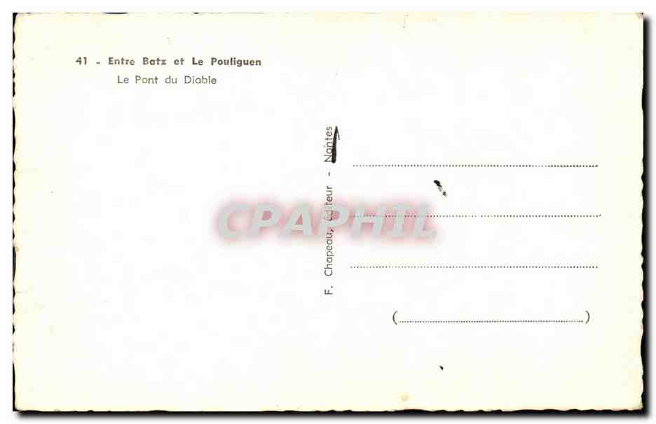 CPSM Entre Batz et le pouliguen le pont du diable — Rückseite