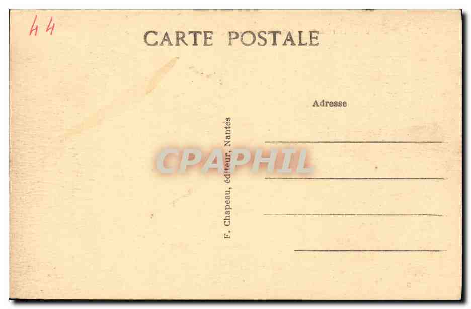 CPA Le Pouliguen Grande cote Rochers et point de Pierre plate — Back