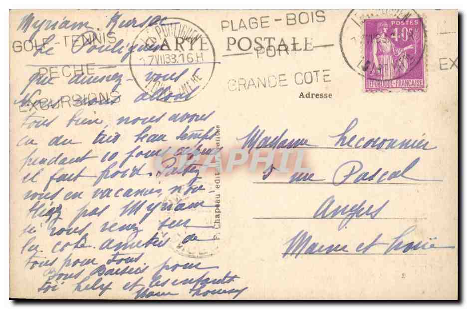 CPA Le Pouliguen Le port et le quai — Rückseite