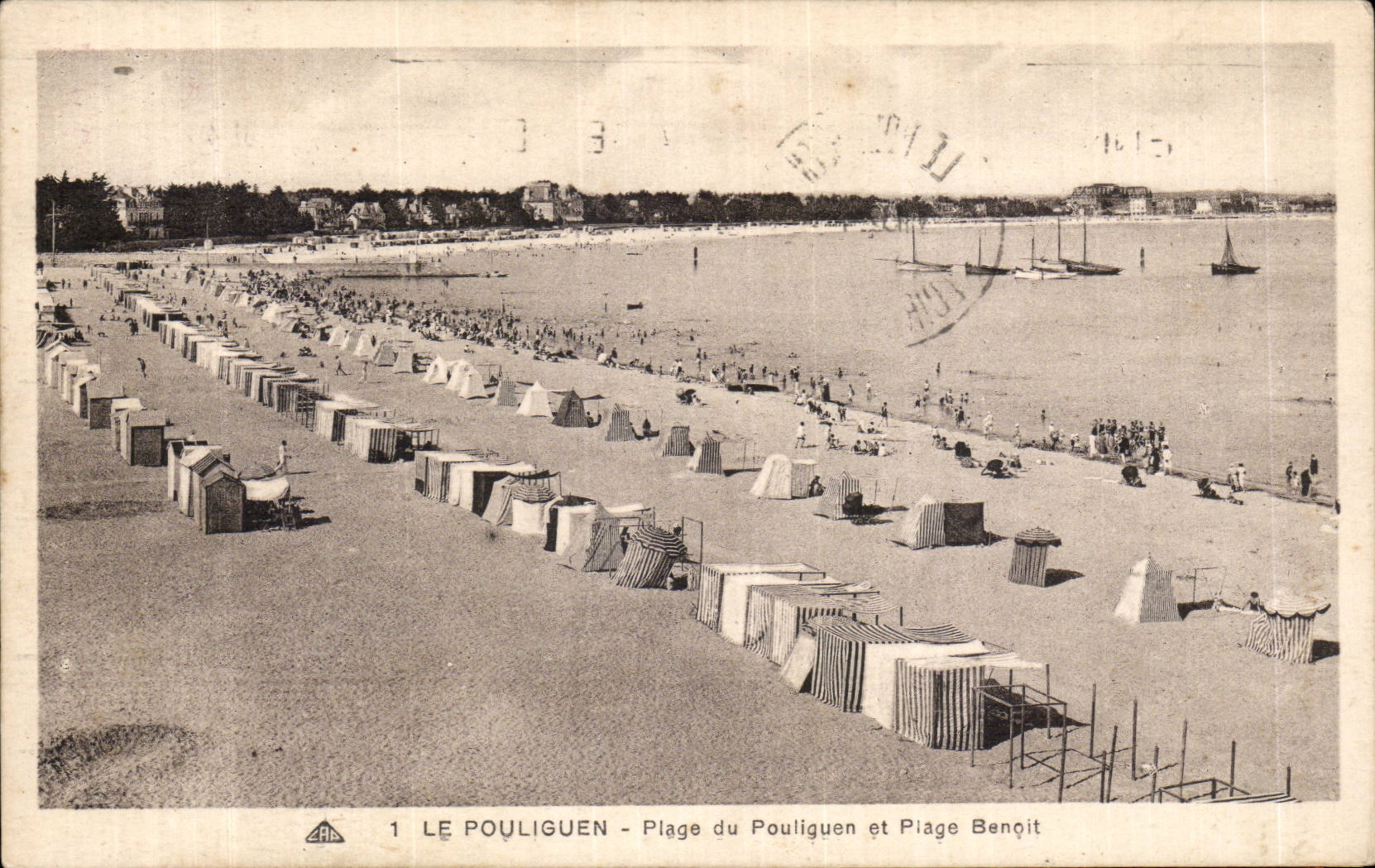 CPA Le Pouliguen plage du Pouliguen et plage Benoit