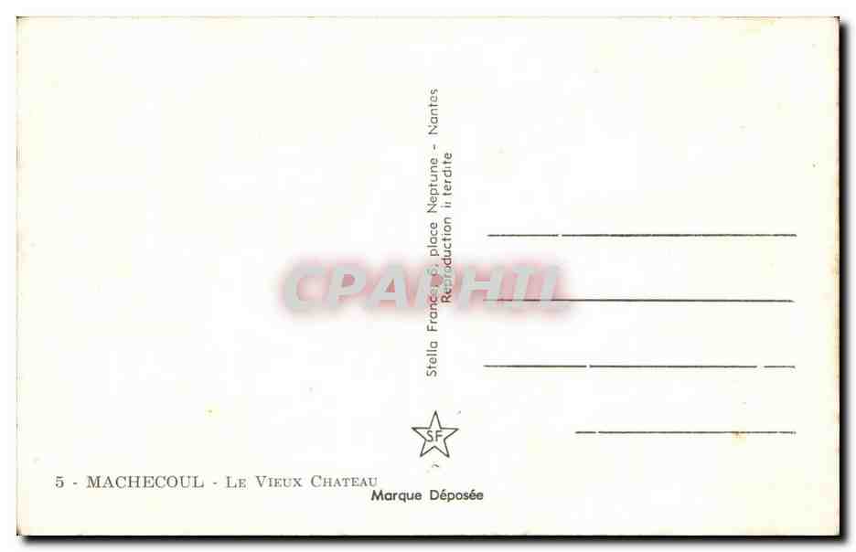 CPA Machecoul Le vieux chateau — Rückseite