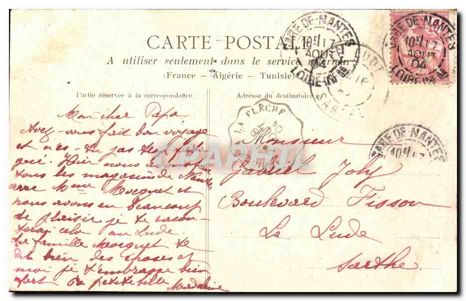 Nantes CPA Le jardin des plantes — Rückseite