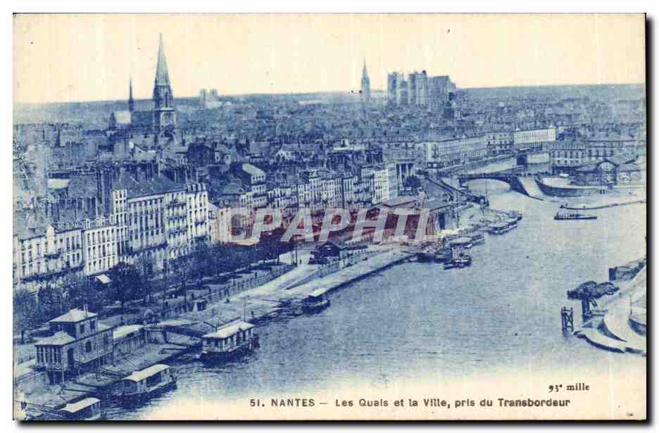 Nantes CPA Les quais et la ville pris du transbordeur