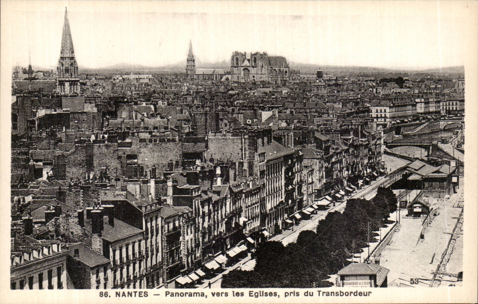 Nantes CPA Panorama vers les eglises pris du transbordeur