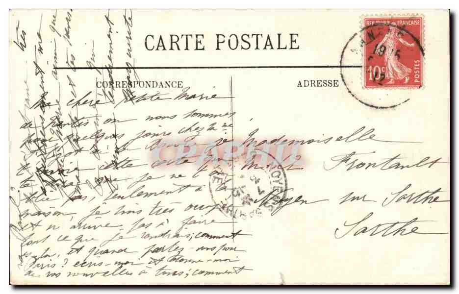 Nantes CPA La cathedrale Porte de droite — Verso
