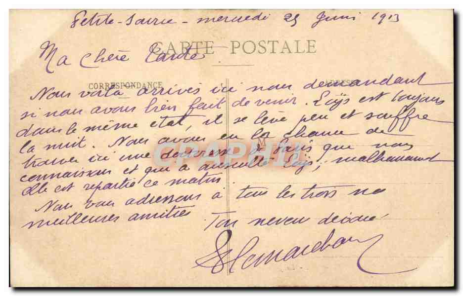 Bourg de Batz CPA La jetee au clair de lune — Rückseite