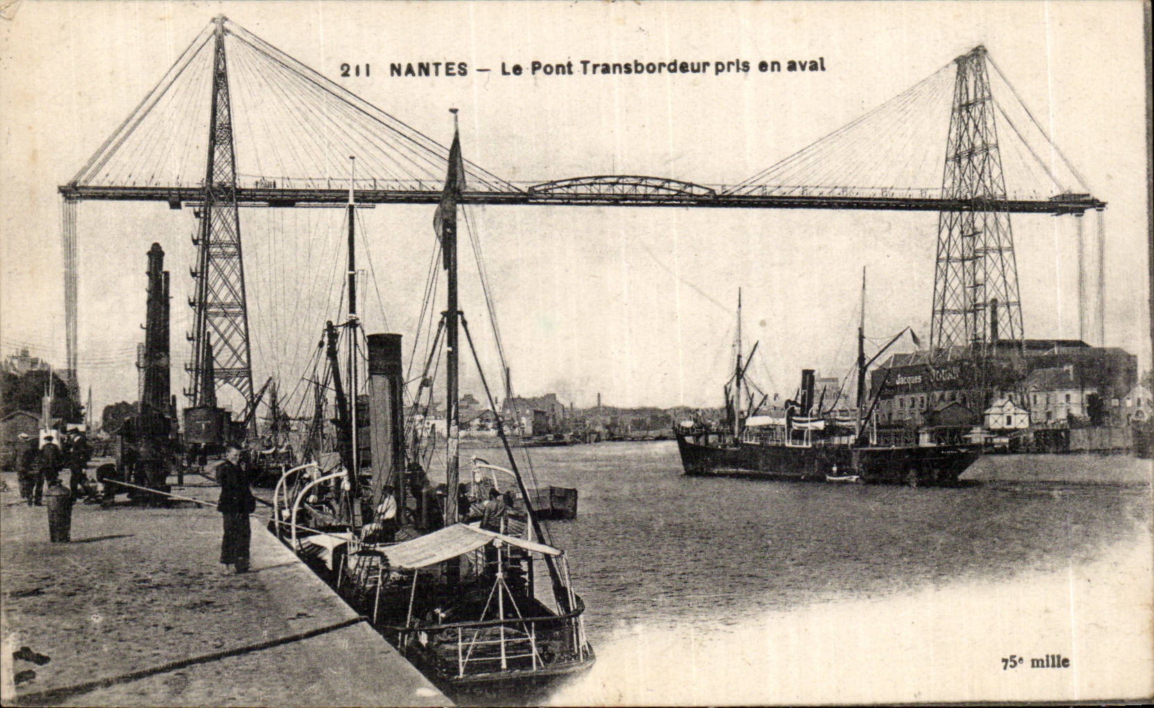 Pornic CPA Le pont transbordeur pris en aval