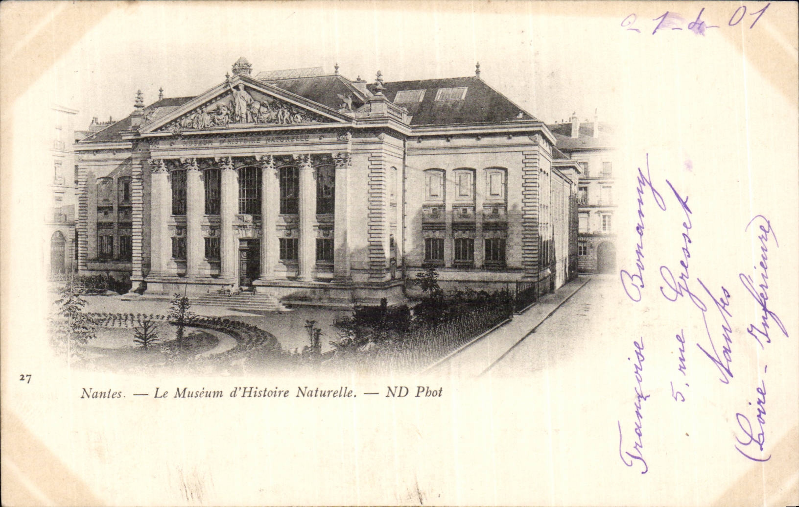 CPA Nantes Museum d'histoire naturelle