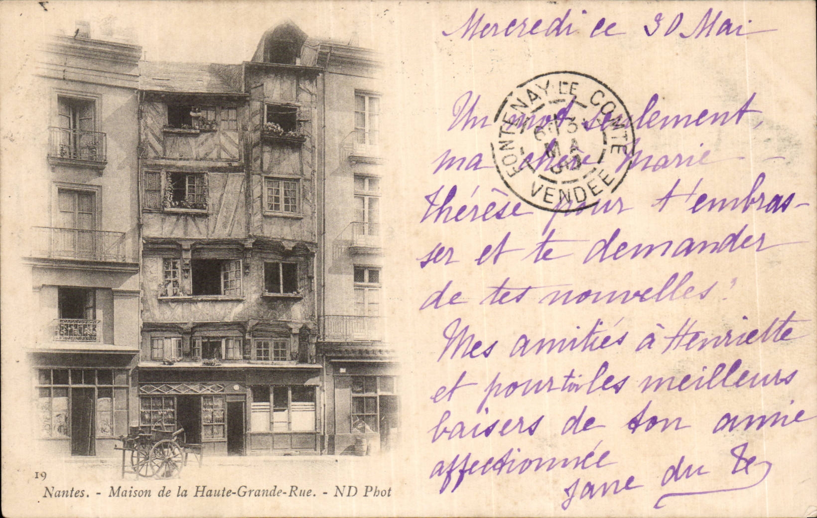 CPA Nantes Maison de la haute Grande rue