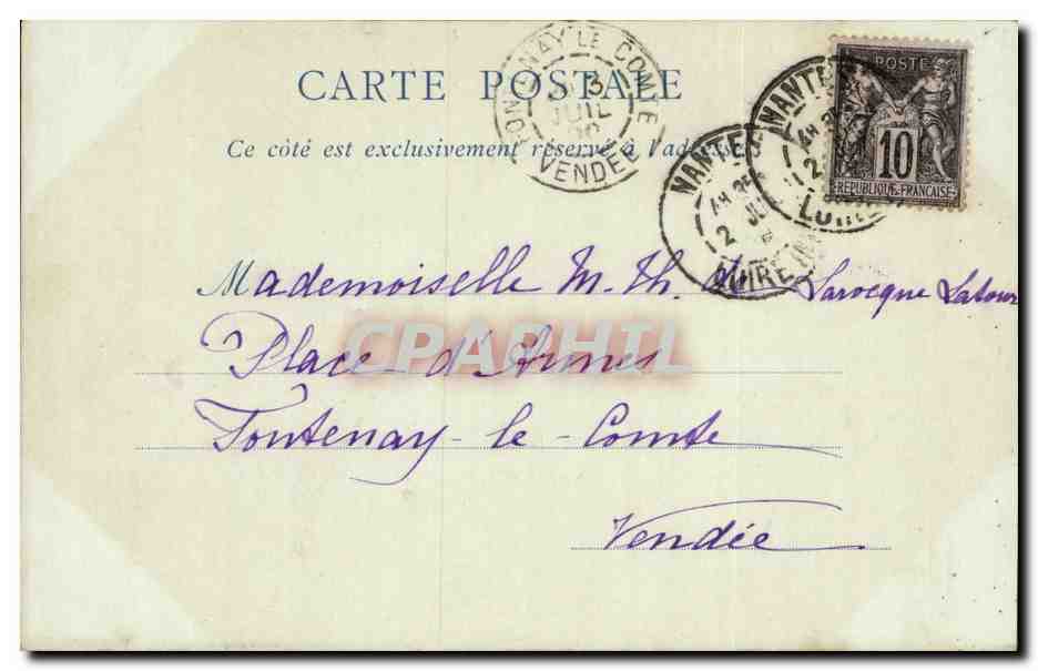 CPA Nantes Eglise SAine Croix — Verso