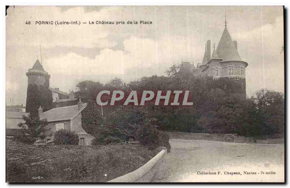 CPA Pornic Le chateau pris de la place