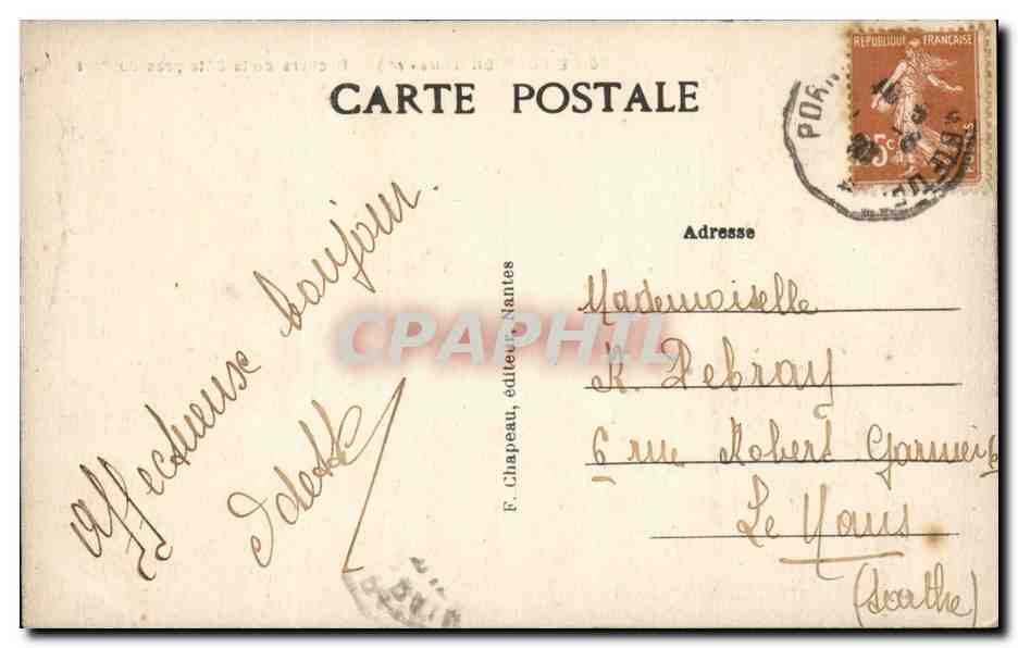 CPA Pornic Le Cormier Rochers de la cote pres du port — Rückseite