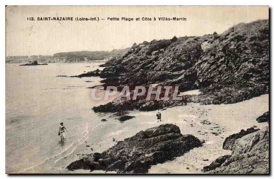 CPA St Nazaire petite plage et cote Villes Martin