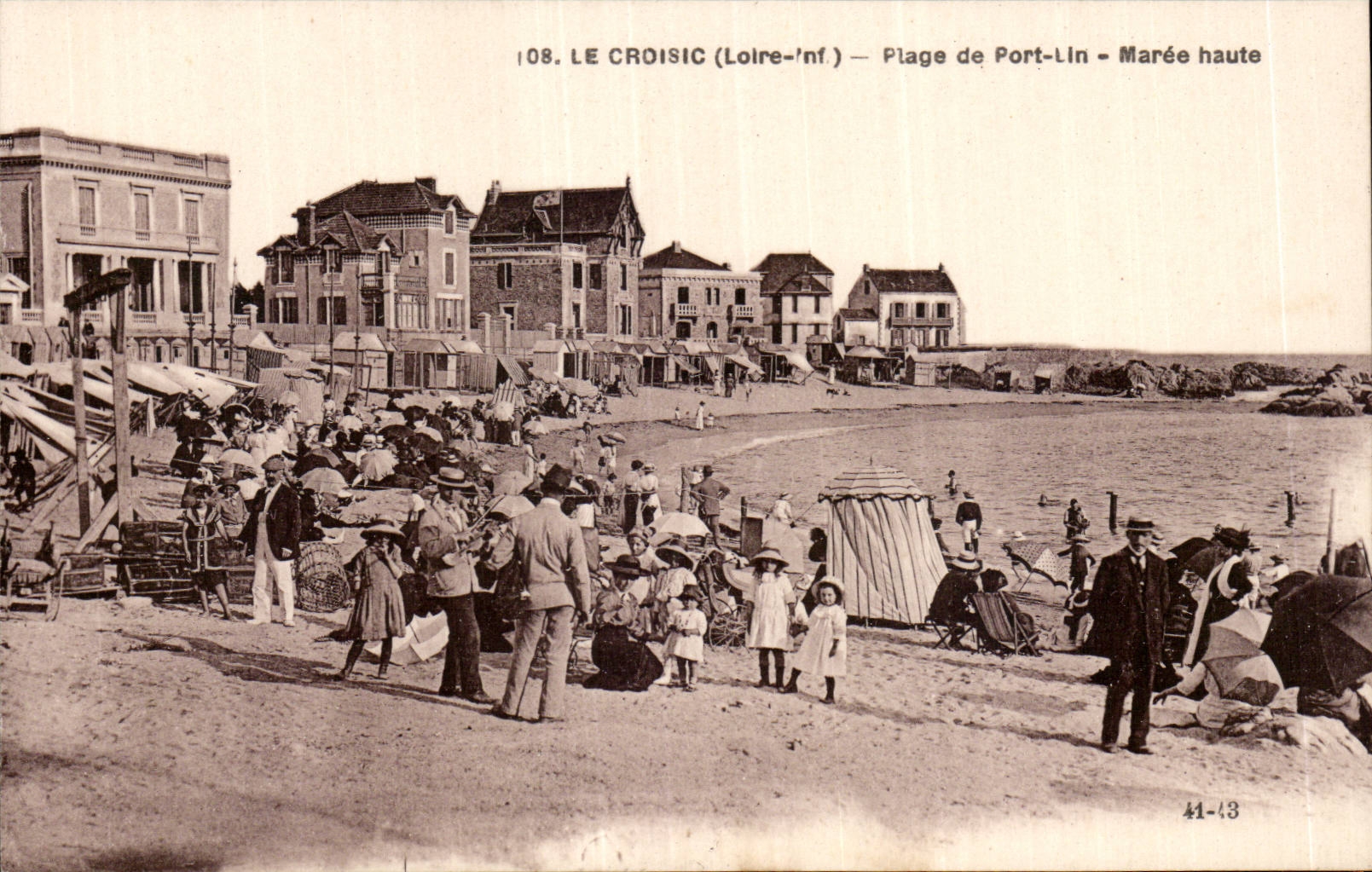 CPA Le CRoisic Plage de Port Lin Maree haute