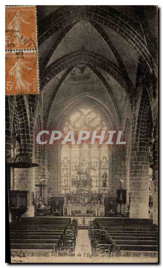CPA Le Croisic Interieur de l'eglise la grande nef