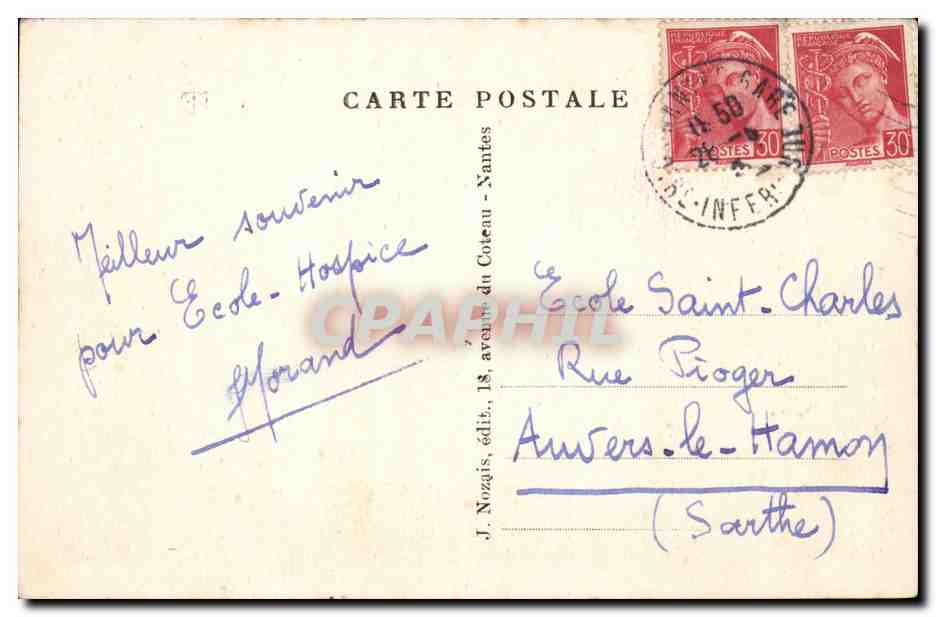 CPA Nantes L'entree du chateau de la duchesse Anne — Rückseite