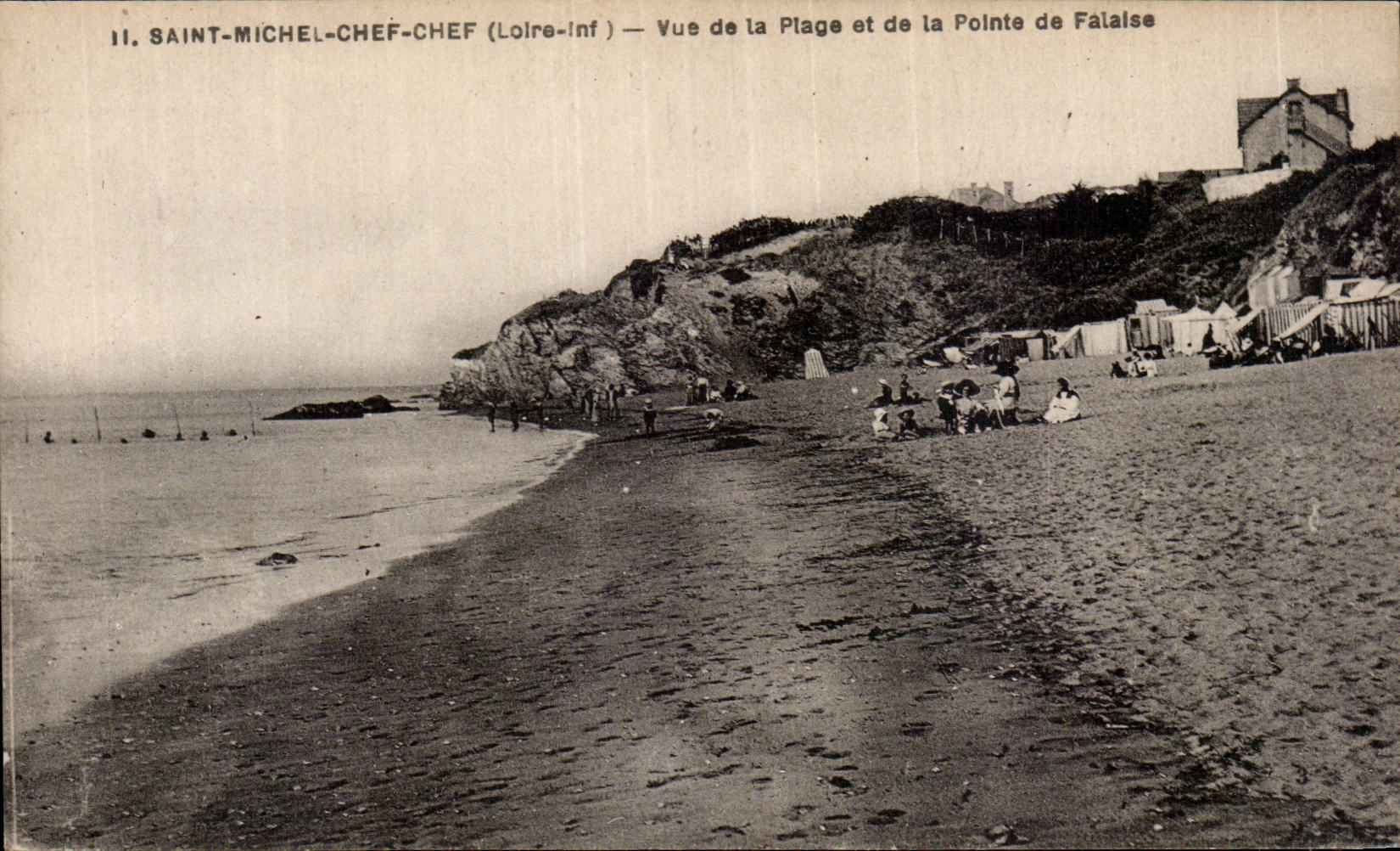 CPA Saint Michel Chef Chef Vue de la plage et de la pointe de Falaise