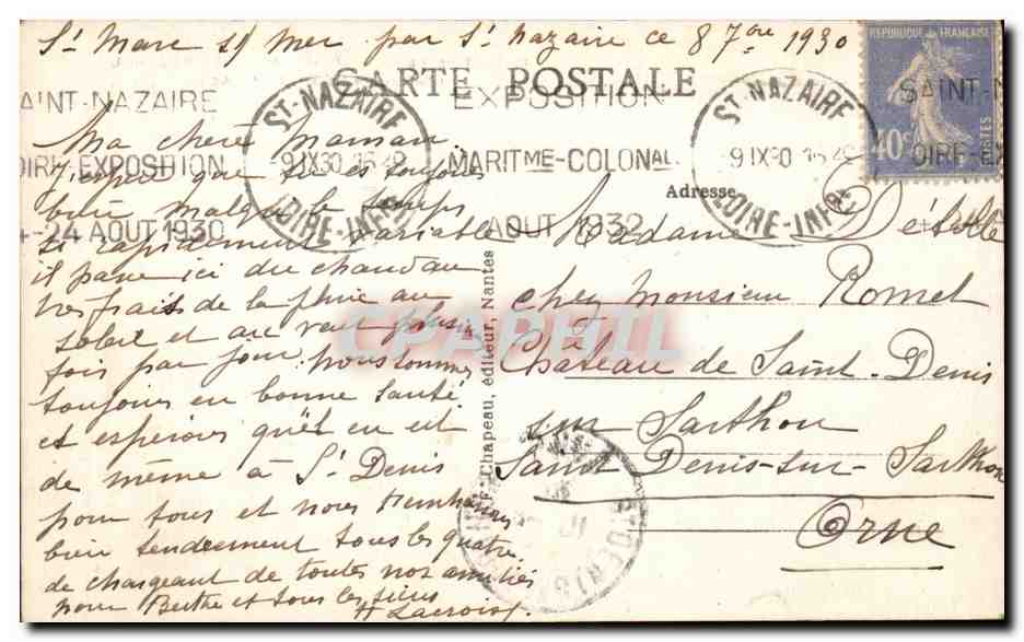 CPA Guerande Chaeteau de Careil — Rückseite