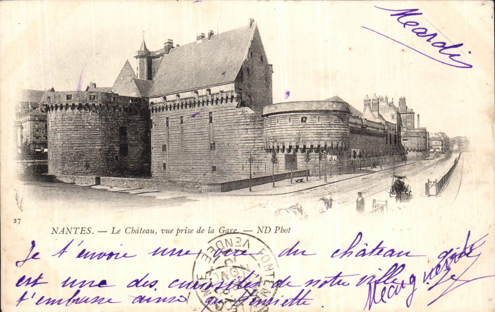 CPA Nantes Le chaetau vue prise de la gare