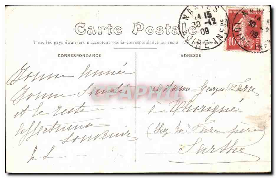 CPA Nantes Vue generale du port — Rückseite